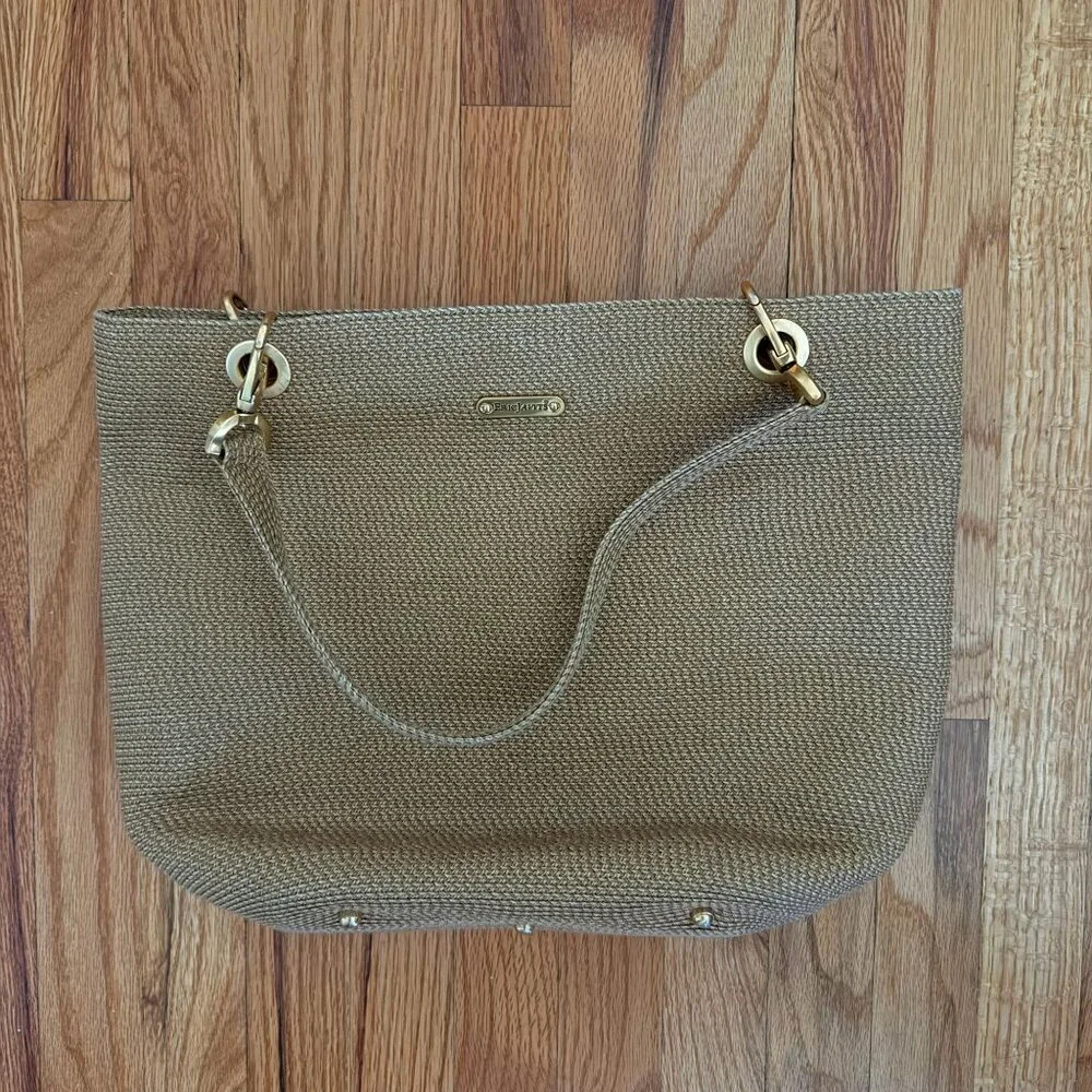 ERIC JAVITZ tan raffia shoulder bag - Picture 3 of 6